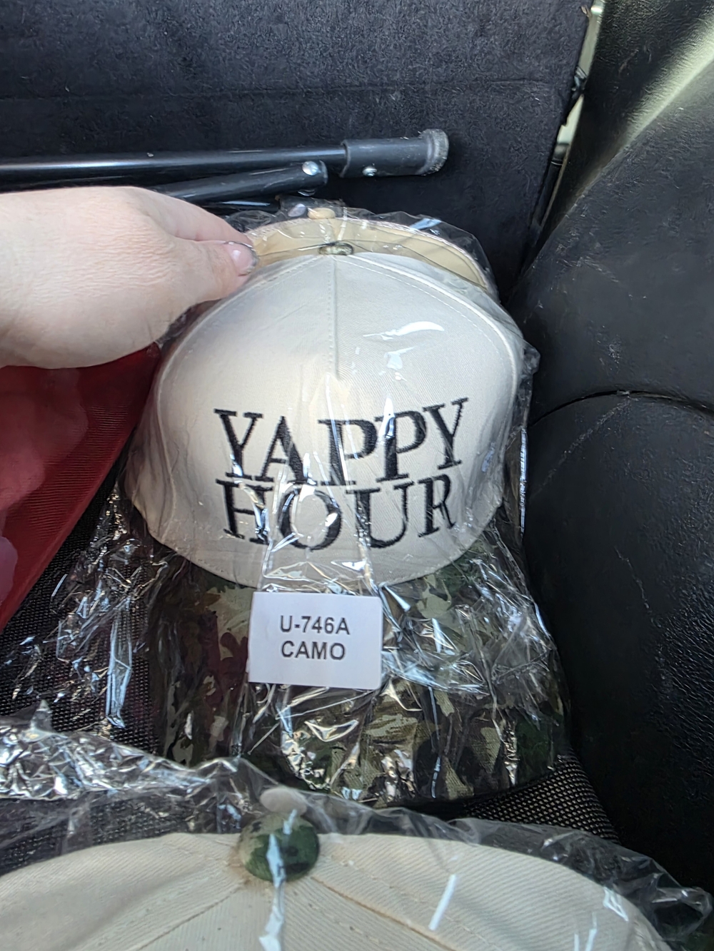 YAPPY HOUR Camo Brim Trucker Hat - Cream & Camo